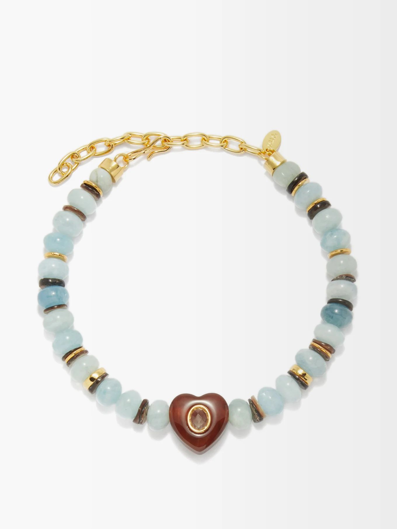 Gemini Sea Heart gold-plated beaded necklace | Lizzie Fortunato | Matches (US)