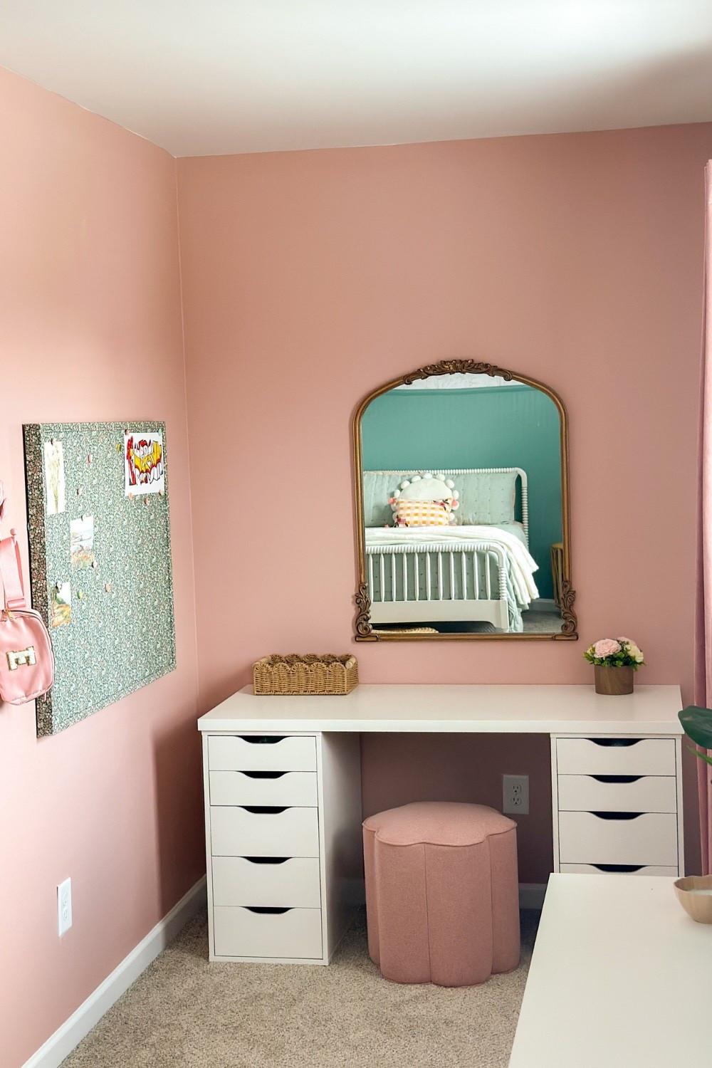 Emersyn’s Bedroom Links Part 4
The desk nook!
This might be my favorite area of the room! 
The desk is Ikea and not linkable. It is the ALEX model with 2 drawer units and the mirror is from Home Goods, Oakhill Home brand, but I linked a similar Target option! 

#LTKKids #LTKHome