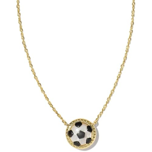 Kendra Scott Soccer 14k Gold-Plated Short Pendant Necklace in Ivory Mother of Pearl, Fashion Jewelry for Women | Amazon (US)