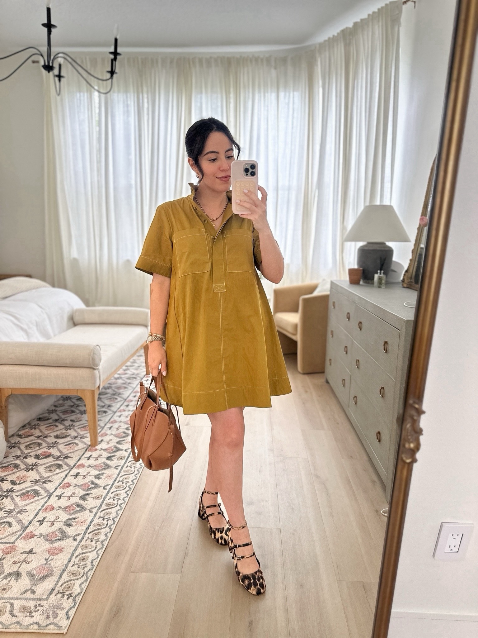 I'm totally in love with this fall maternity outfit! This mustard A-line dress is the perfect way to show off my bump, and these leopard print Mary Janes are so adorable and budget-friendly. I'm wearing size XS for the dress.
#seasonalfashion #vacationoutfit #casualchic #autumnvibes

#LTKItBag #LTKStyleTip #LTKSeasonal