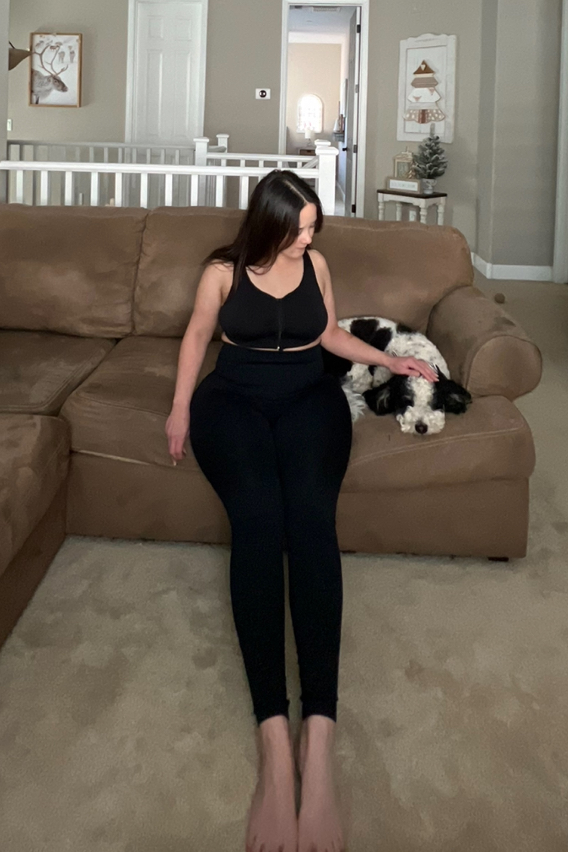 Post mastectomy and DIEP flap reconstruction recovery outfit. 
Compression bra and compression leggings with an absorbent abdominal pad on stomach under the leggings for added comfort on abdominal incision. Picture is from 3 1/2 weeks post op. 

#surgeryrecovery #mastectomyrecovery #DIEPflapreconstruction

#LTKfitness #LTKfindsunder100 #LTKfindsunder50