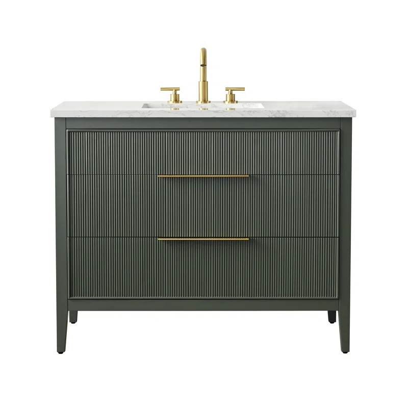 Bilroy Egremt 42'' Single Bathroom Vanity with Engineered Stone Top | Wayfair North America