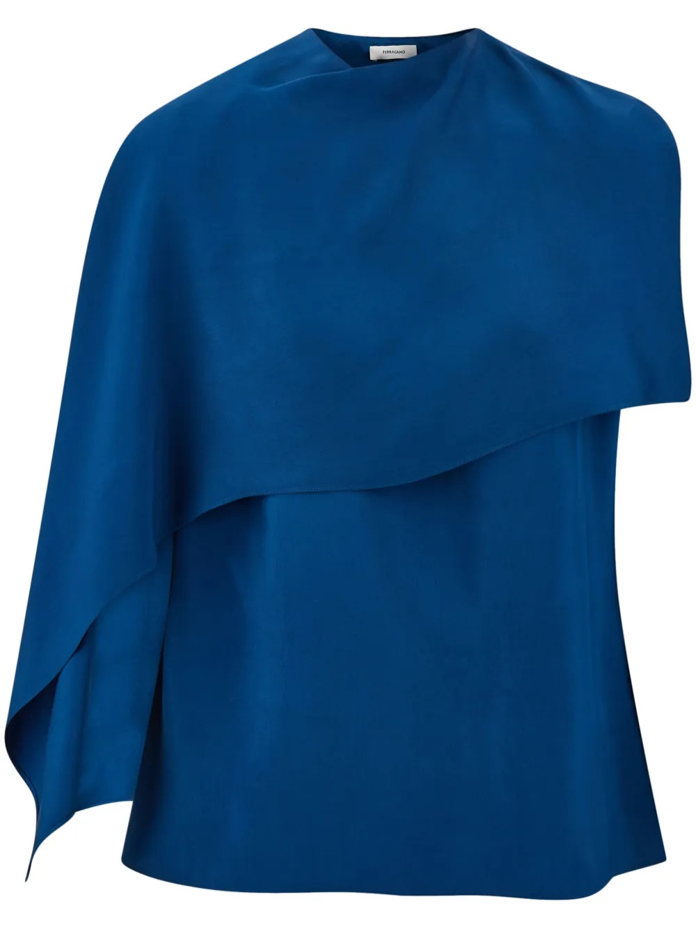 Ferragamo cape-design Blouse  | Blue | FARFETCH SI | Farfetch Global