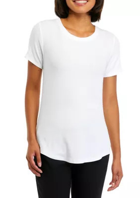 THE LIMITED Women's Short Sleeve Crew Neck T-Shirt, White, Small | Belk