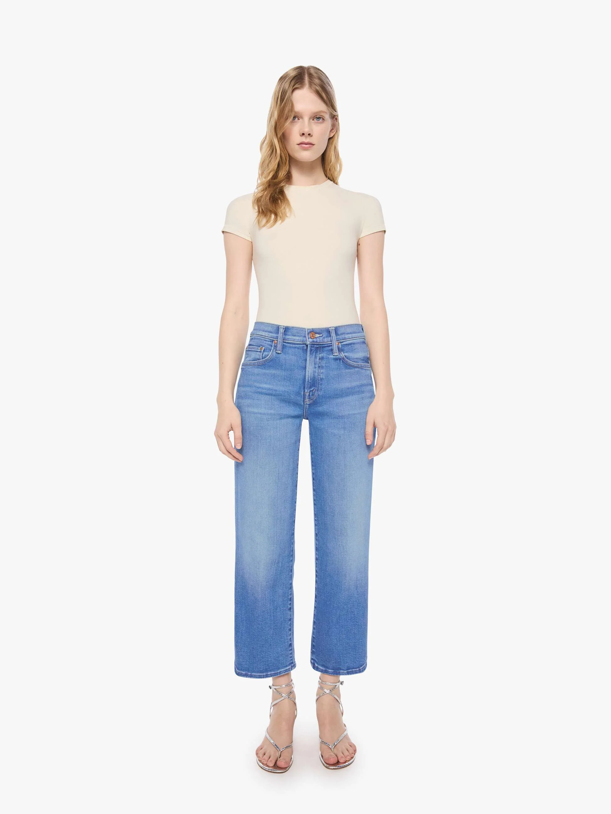 PETITES The Lil Mid Rise Rambler Zip Ankle - Piece By Piece | Mother Denim