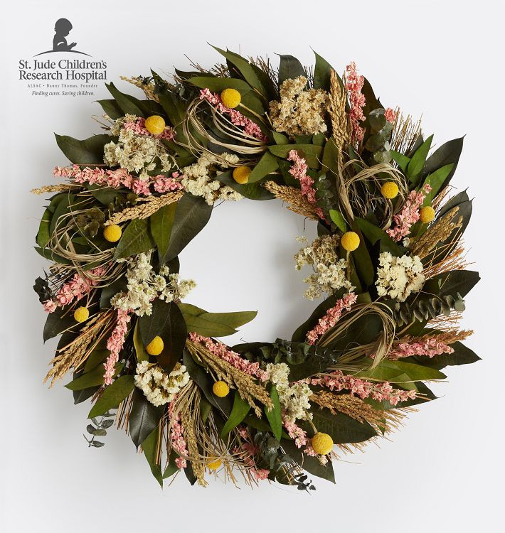 Craspedia Blooms Dried Wreath | Rejuvenation