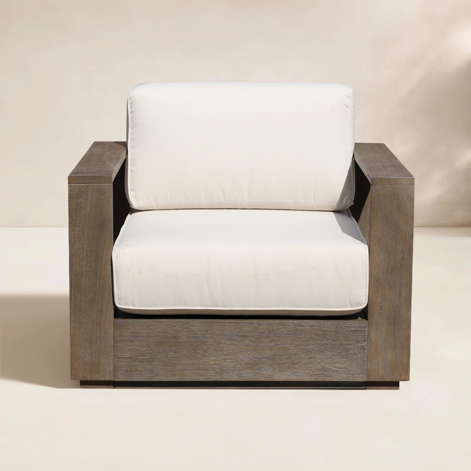 Harbor Modern Outdoor Acacia Wood Lounge Chair with Cushions | Wayfair North America