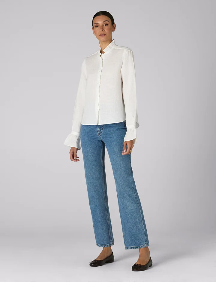 Kew Blouse: Linen, White | With Nothing Underneath