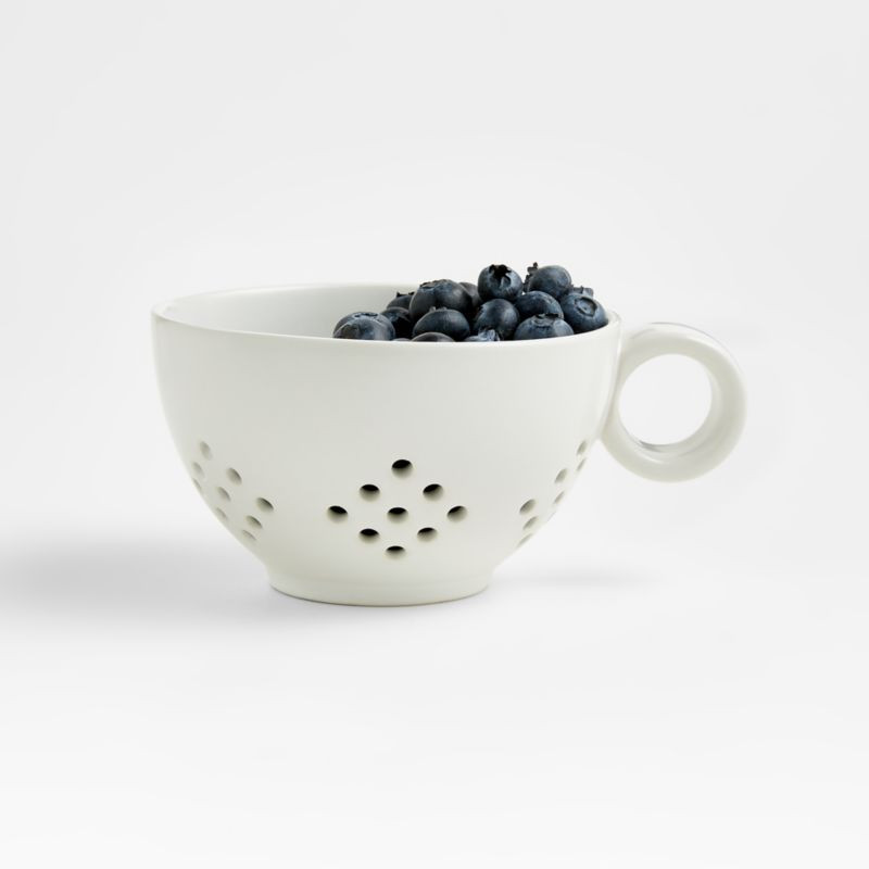 Matte White Berry Colander Mug + Reviews | Crate & Barrel | Crate & Barrel