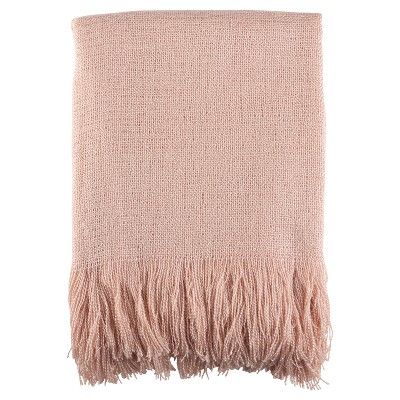 Pink Fringe Hem Throw Blankets (50"x60") - Saro Lifestyle | Target