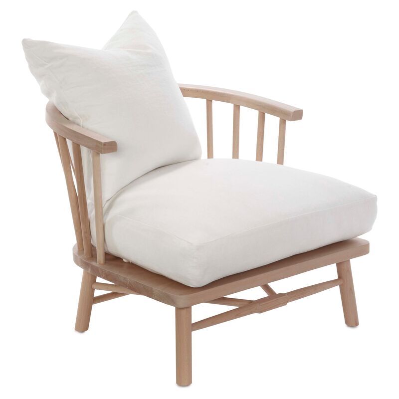 Bauer Accent Chair, Ivory Linen | One Kings Lane