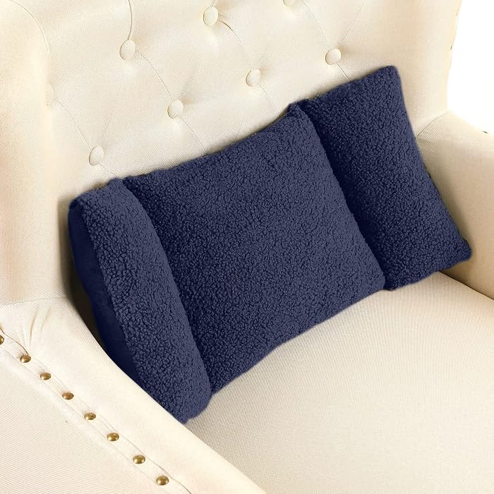 Queekay Fleece Lumbar Support Pillow 3 Section Back Pillow Office Chair for Back Support Comforta... | Amazon (US)