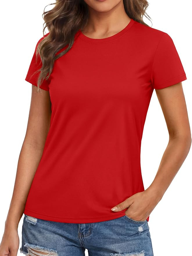 MAGCOMSEN Women's Workout Tops Short Sleeve Shirts UPF 50+ Quick Dry Athletic Sun Protection Rash... | Amazon (US)