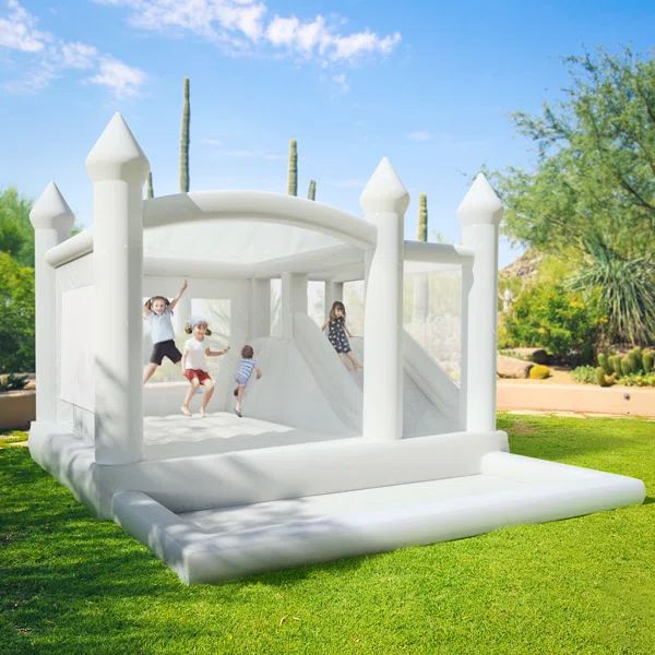 15' x 13' White Bounce House with Ball Pit & Slide & Air Blower | Wayfair North America