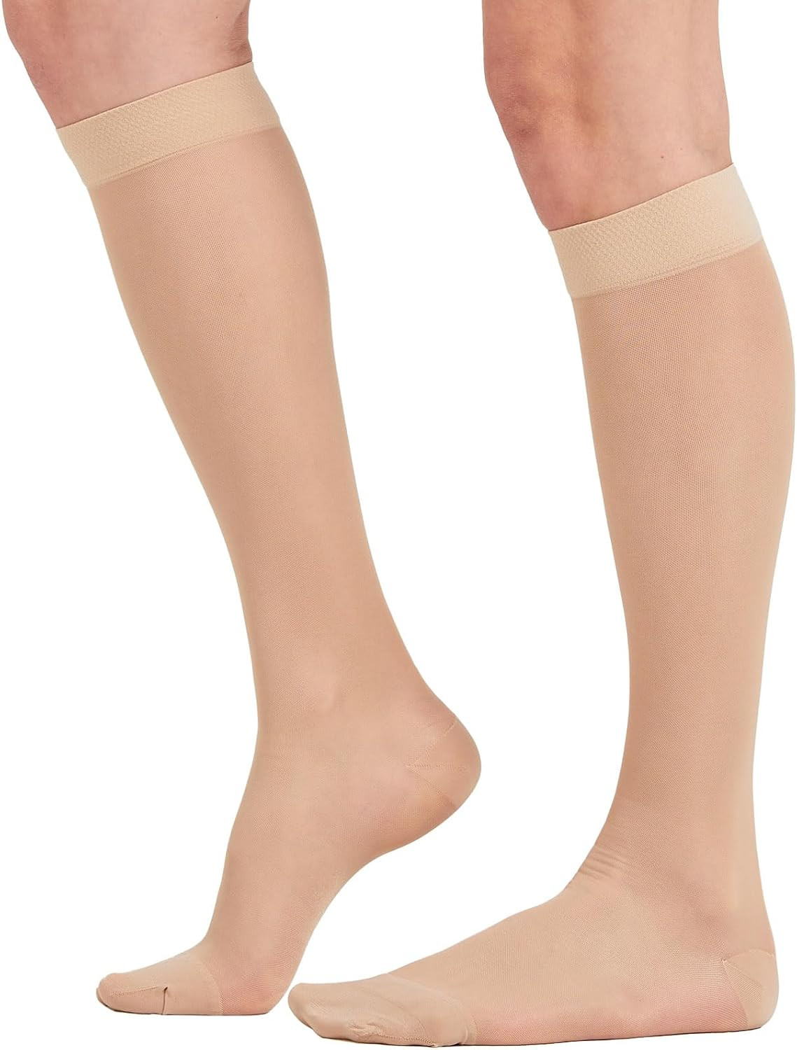 BSERA 2 Pairs Sheer Compression Socks for Women 15-20 mmHg Knee High | Amazon (US)