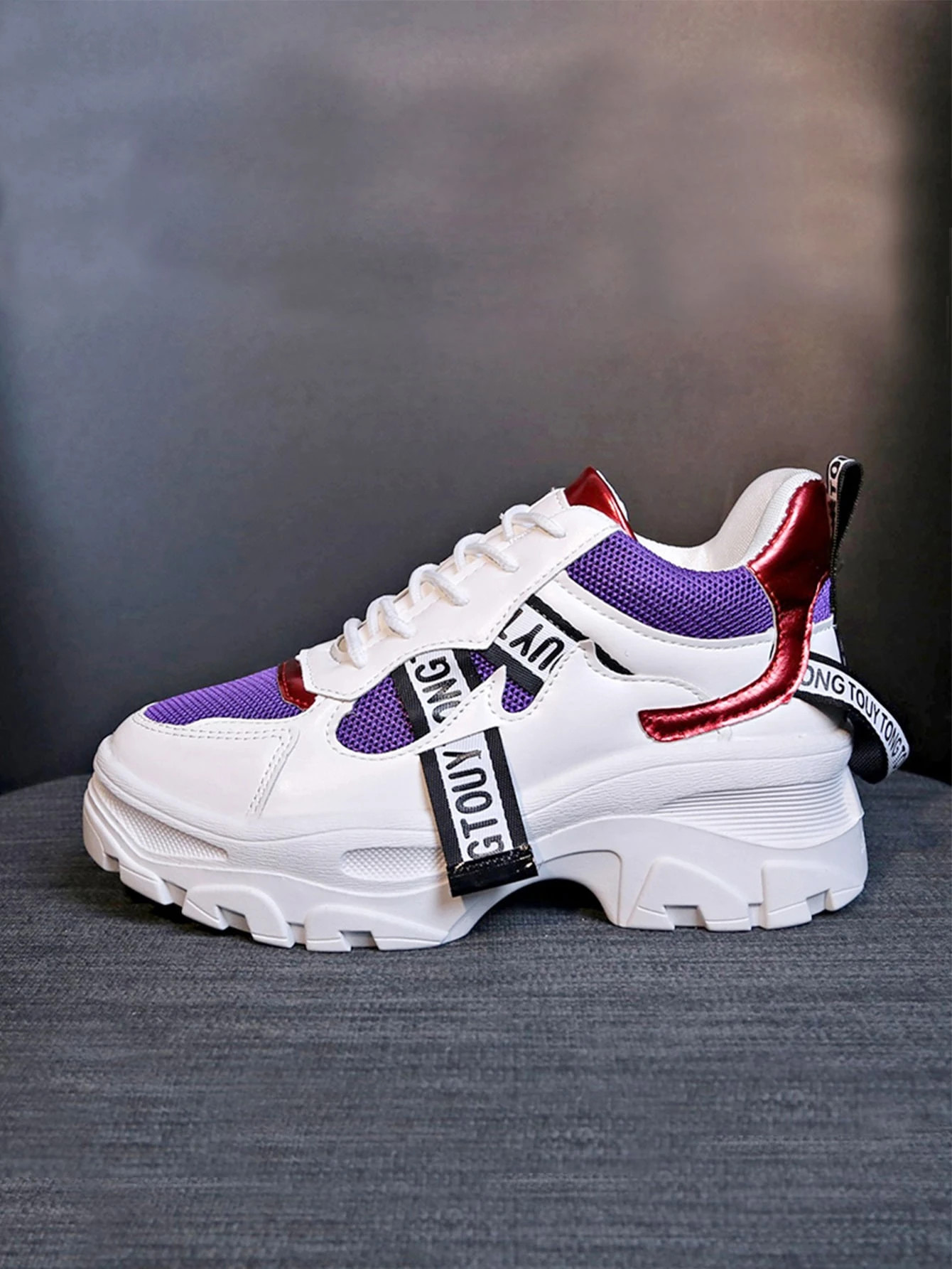 Colorblock Letter Graphic Chunky Sneakers | SHEIN