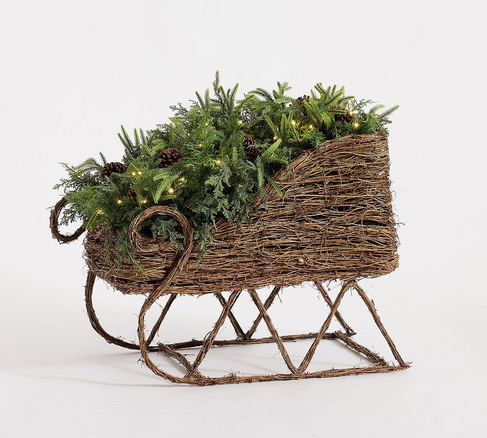 Lit Rattan Sleigh | Pottery Barn (US)