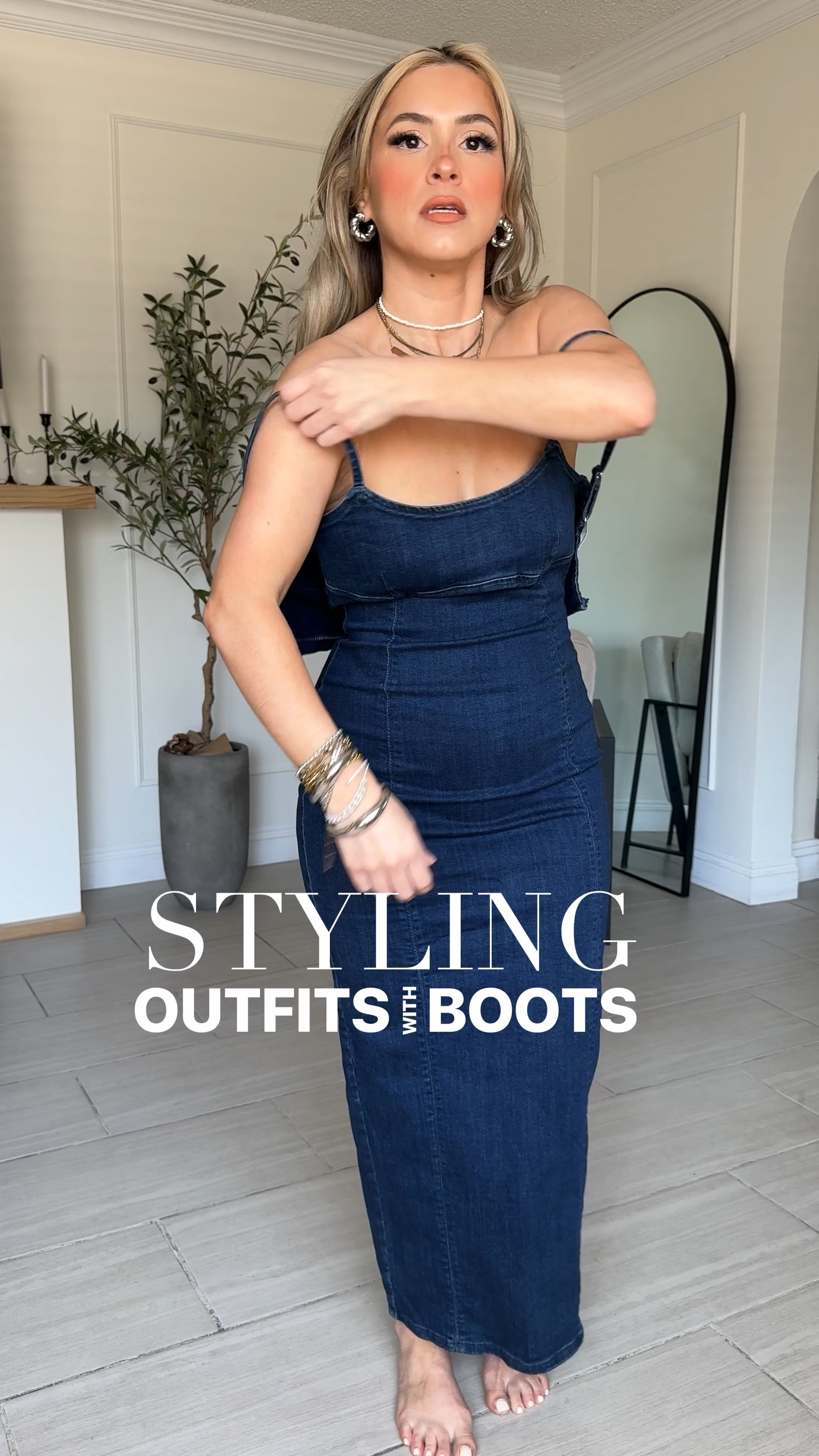 Fall Outfits with BOOTS 🤎🍂

✔️Look 1: denim pencil dress is from @Dynamiteclothing and it is an absolute gem! It has amazing stretch. I would suggest sizing down. I'm wearing it in a size XS | cardigan is an XS | boots are from @schutz they run TTS (I linked a more affordable alternative as well). 

✔️Look 2: small in skort + bomber jacket! The bomber jacket is a really nice scuba material so it maintains its shape very well and it just looks and feels very high-quality. 

✔️Look 3: these jeans are my absolute favorite at the moment! I'm wearing them in a size 27. They are high-rise and wide leg. | wearing the coat in a size small | exact boots are from Dolce Vita

✔️Look 4: Dynamite jeans in a size 27 | gray cardigan XS | the tank top is from Abercrombie and it is one of my absolute favorites! Incredible quality I have an intensive colors and it also washes and drives very well. 

✔️Look 5: the exact polo navy blue dress is from H&M, but for some reason it's not available on their website. I'm so sorry! I linked a very similar one. The exact striped sweater is very old from Macy's, but I linked a nearly identical one from Amazon. | the exact boots are from dolce Vida, but I linked a more affordable alternative from DSW. 

✔️Look 6: skort is from dynamite clothing, and I'm wearing it in a size small. The denim belted utility jacket is from Walmart and I'm wearing it in a size small. 

✔️Look 7: denim maxi skirt is from Amazon Amazon and I'm wearing it in a size XS! Definitely size down on this! | the top is from REVOLVE wearing it in a size XS it has lots of stretch

#LTKU #LTKFindsUnder100 #LTKStyleTip