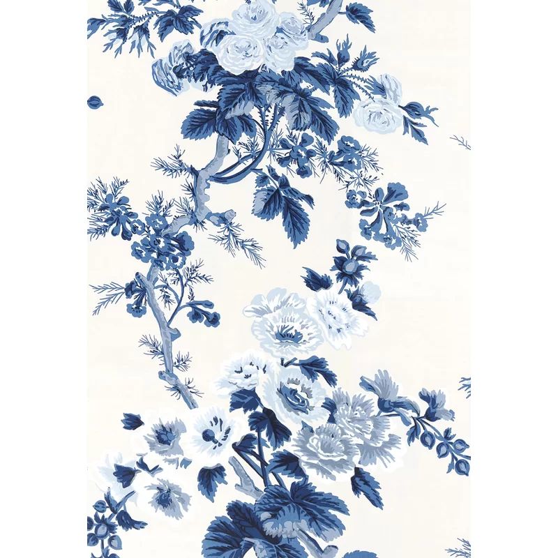 Pyne Hollyhock Floral Roll Wallpaper by Albert Hadley | Wayfair North America