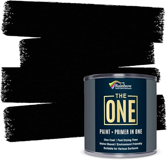 THE ONE All-In-One Paint & Primer - Black Matte, 33.8 Fl Oz/1 Liter | 1 Coat Formula | Easy Indoo... | Amazon (US)
