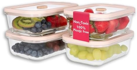 Ziruma Non-Toxic 2.6 Cup Glass Food Storage Containers With Lids - Soup Containers with Lids, Pla... | Amazon (US)
