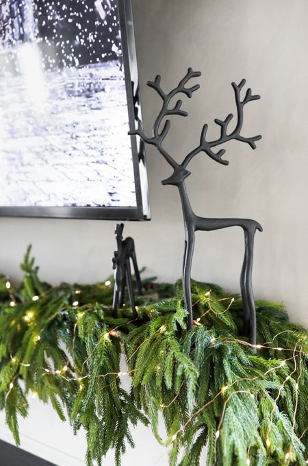 I LOVE the elevated feel these iron sculptural reindeer give to my holiday decorating! I found these last year at Aldi but they are currently in stock at Pottery Barn! 🚨🎄 #holidaydecor #ltkholiday #christmasdecor #homedecor 

#LTKHoliday #LTKhome