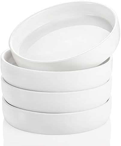 AVLA 4 Porcelain Dessert Plates, 6.2 Inch Ceramic Appetizer Pasta Dishes Set, Round Dinnerware Pa... | Amazon (US)