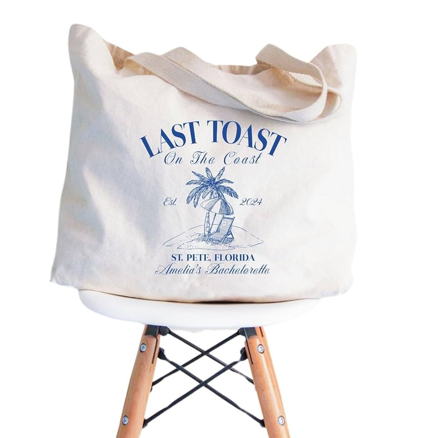 Custom Bachelorette Totes - Bachelorette Party Favors, Last Toast on the Coast, Beach Bachelorett... | Amazon (US)