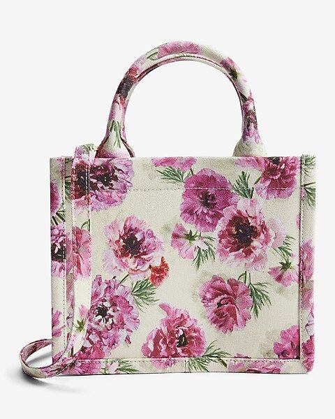 Mini Floral Print Canvas Tote Bag | Express