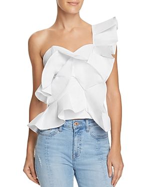 Alpha and Omega One-Shoulder Ruffled Cropped Top | Bloomingdale's (US)