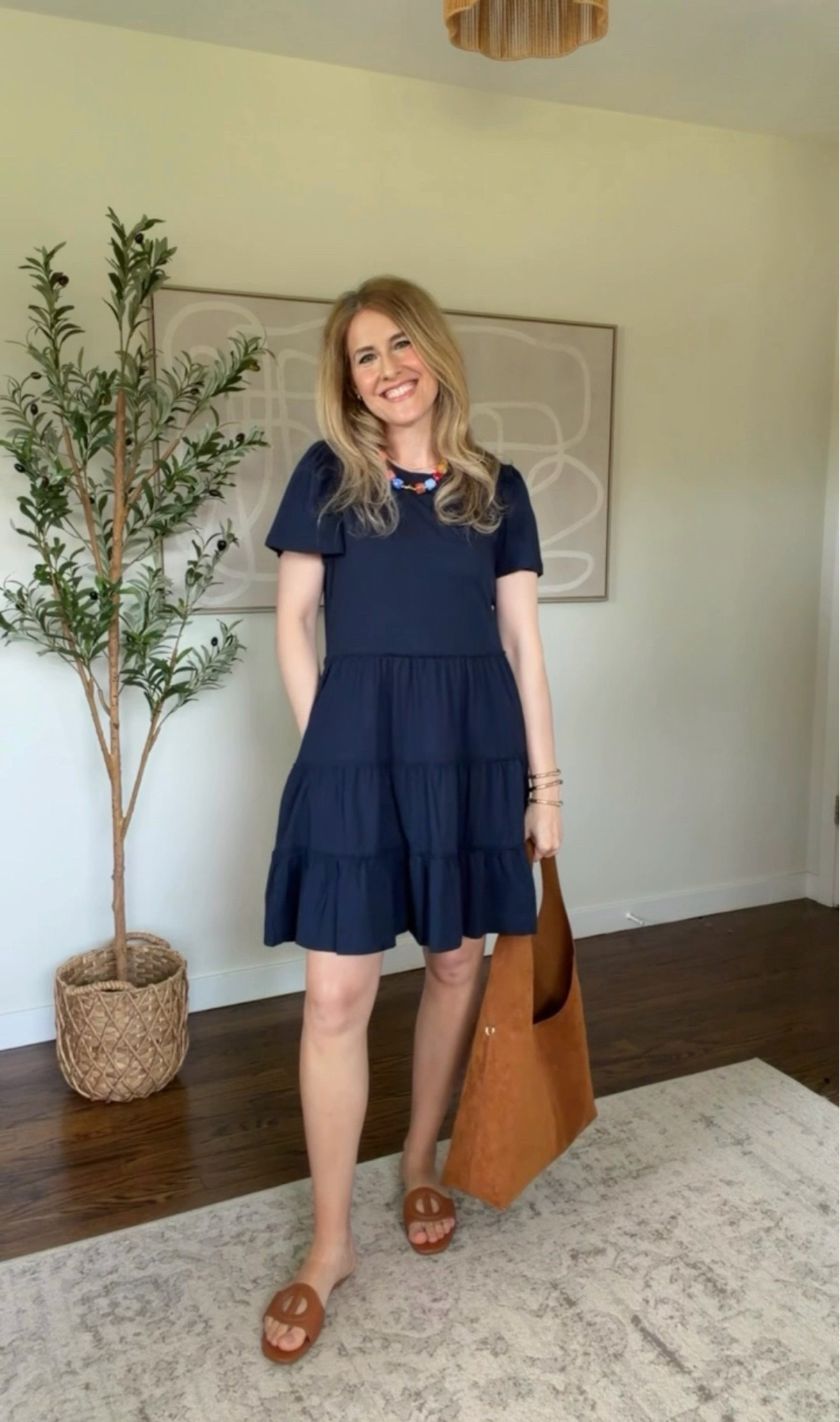 Walmart just released our favorite cotton short sleeve tiered mini dress in new colors! Wear now with sandals and into fall with a jacket and sneakers, flats or boots. I’m between a small and medium and prefer the fit of the medium. #walmartfashion #teacheroutfit #momstyle

#LTKOver40