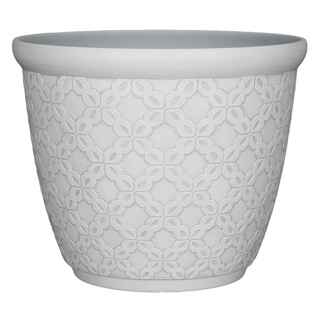 allen + roth Cone 18.7-in W x 16.22-in H White Resin Contemporary/Modern Indoor/Outdoor Planter | Lowe's