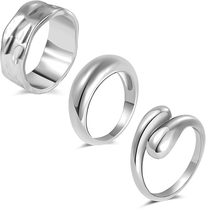 Chunky Gold Rings for Women Non Tarnish, 18K Gold Plated Statement Dome Rings Stacking,Thumb Ring... | Amazon (US)