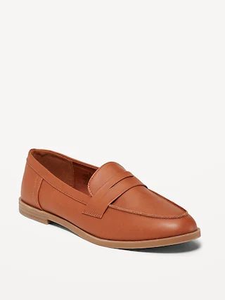 Faux-Leather Penny Loafer Shoes for Women | Old Navy (US)