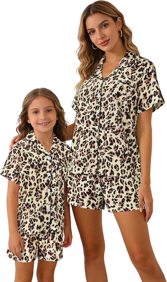 MyFav Mommy and Me Pajamas Set Mother Daughter Matching Family Sleepwear Button Down Nightwear | Amazon (US)
