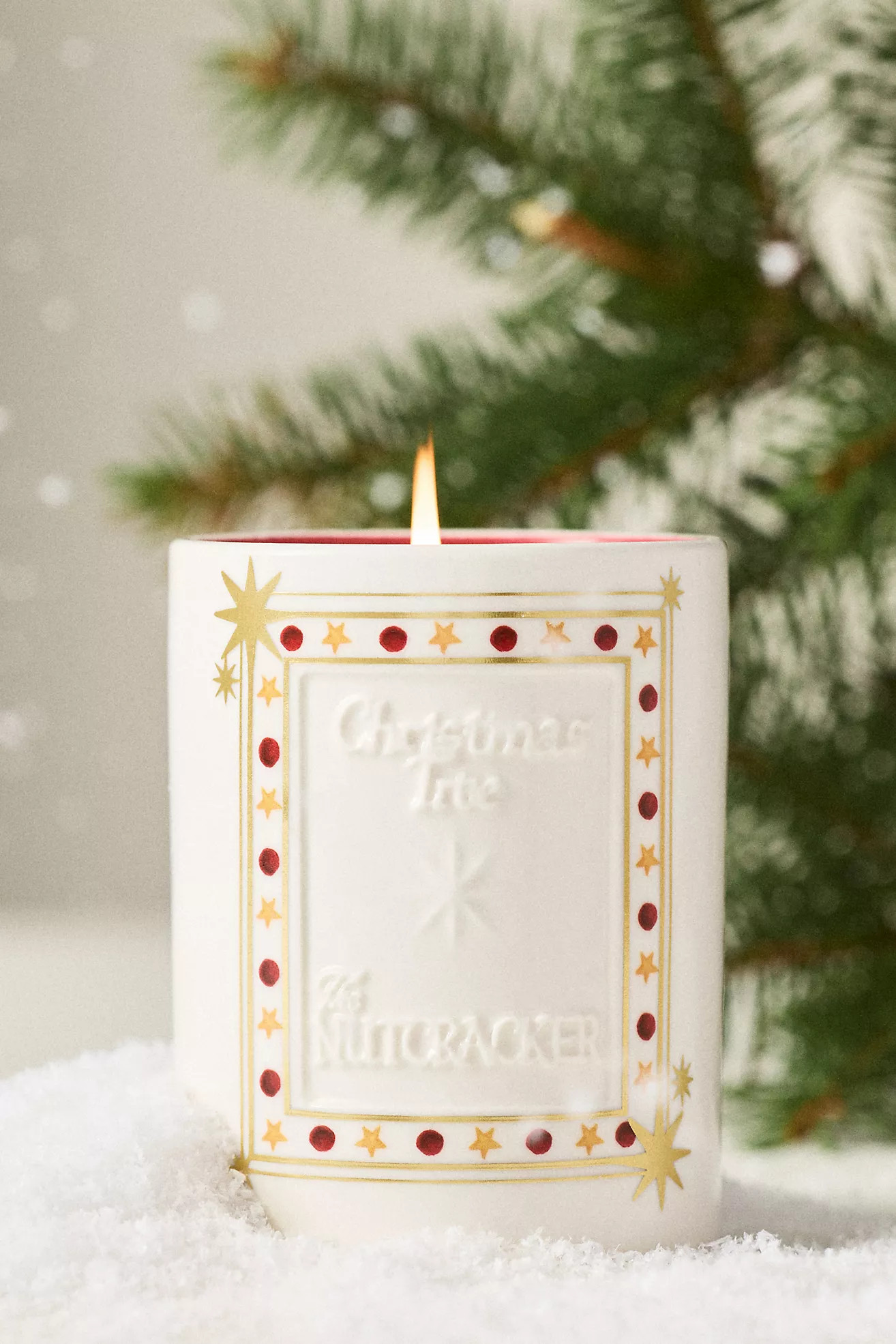 New York City Ballet Christmas Tree Woody Fresh Balsam & Cedarwood Ceramic Candle | Anthropologie (US)