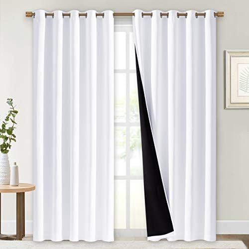 NICETOWN Full Shading Curtains for Windows, Super Heavy-Duty Black Lined Blackout Curtains for Be... | Amazon (US)
