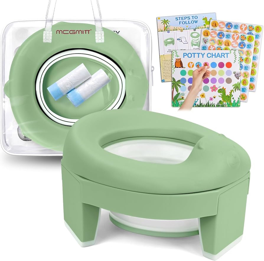 MCGMITT Portable Potty for Kids Travel - Foldable Training Toilet Chair for Toddler Girls with St... | Amazon (US)