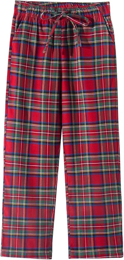 Spring&Gege Boys and Men Soft Flannel Pajamas Pants Plaid PJ Pants Lounge Long Bottoms | Amazon (US)