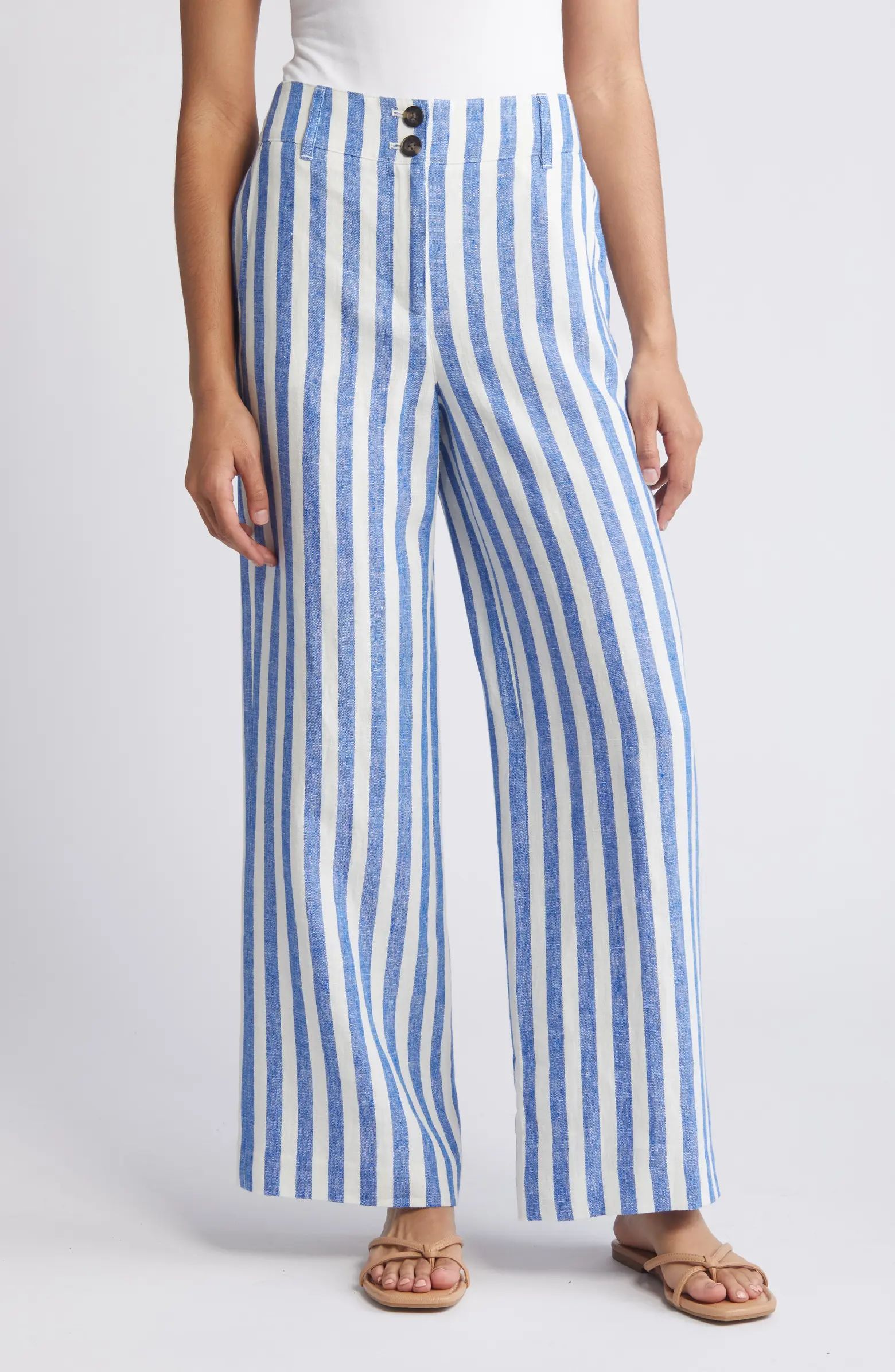 Westbourne Wide Leg Linen Trousers | Nordstrom