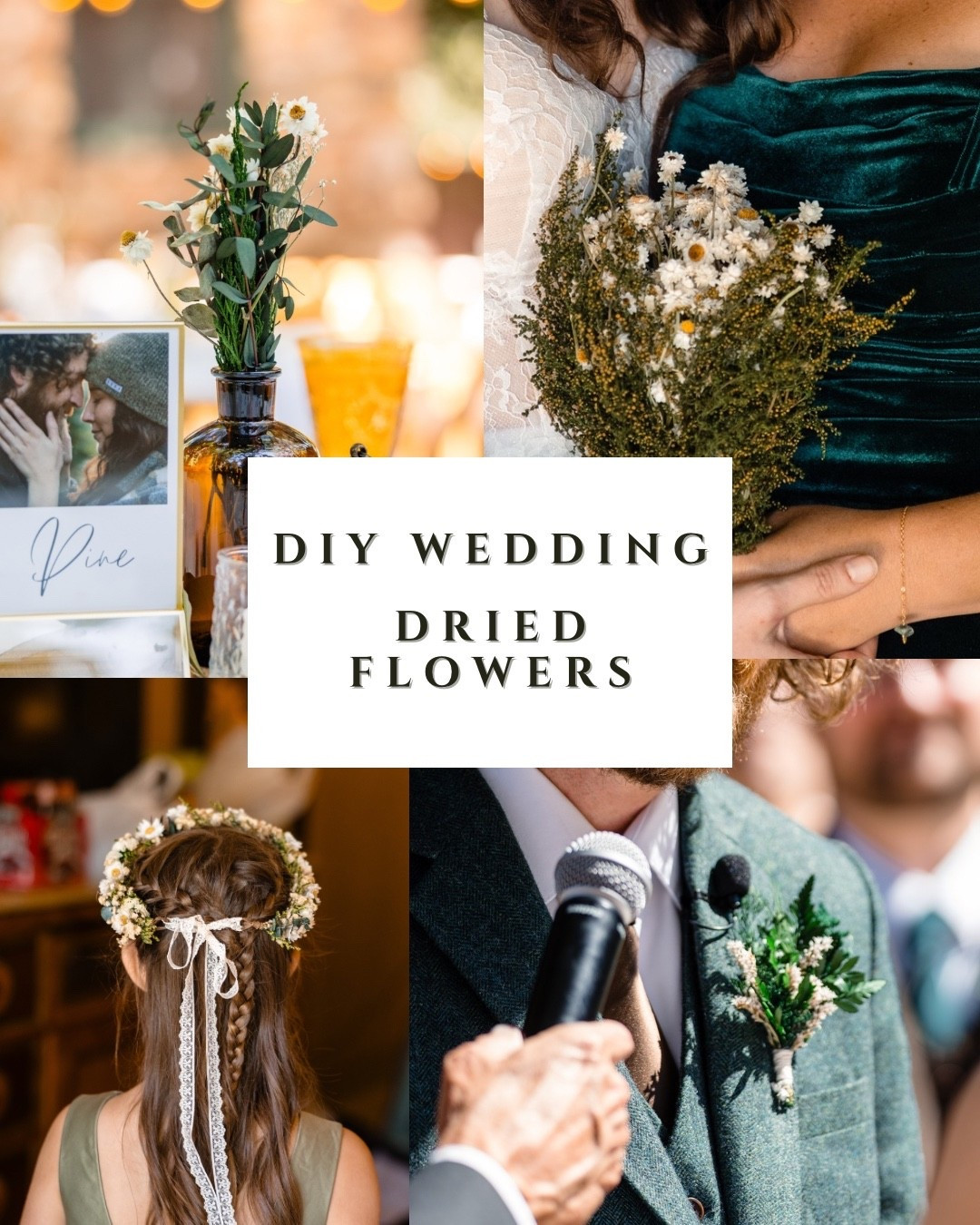 To save money in our DIY wedding, the only real flowers we ordered from a florist was my bridal bouquet and the arbor flowers. Everything else were dried flowers. We had a DIY day where we put together the centerpieces with different dried wildflowers, eucalyptus and pine an it saved us a TON! We also bought dried boutonnières and bouquets for our wedding party which we loved because they can keep to decorate their homes. And a different boutonniere my husband. The flower crowns for the flower girls were also absolutely beautiful and transported well! I linked it all here! I hope this helps you save some money on your wedding day. #driedflowers #weddingtips #diywedding 

#LTKWedding