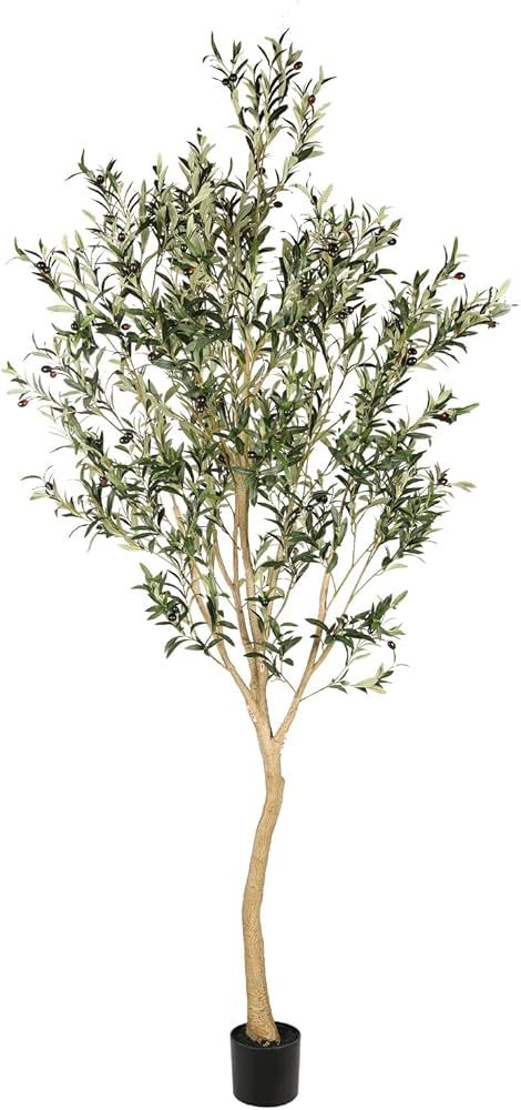 Realead 8ft Tall Faux Olive Tree - Realistic Large Silk Olive Tree Artificial Indoors - Fake Oliv... | Amazon (US)