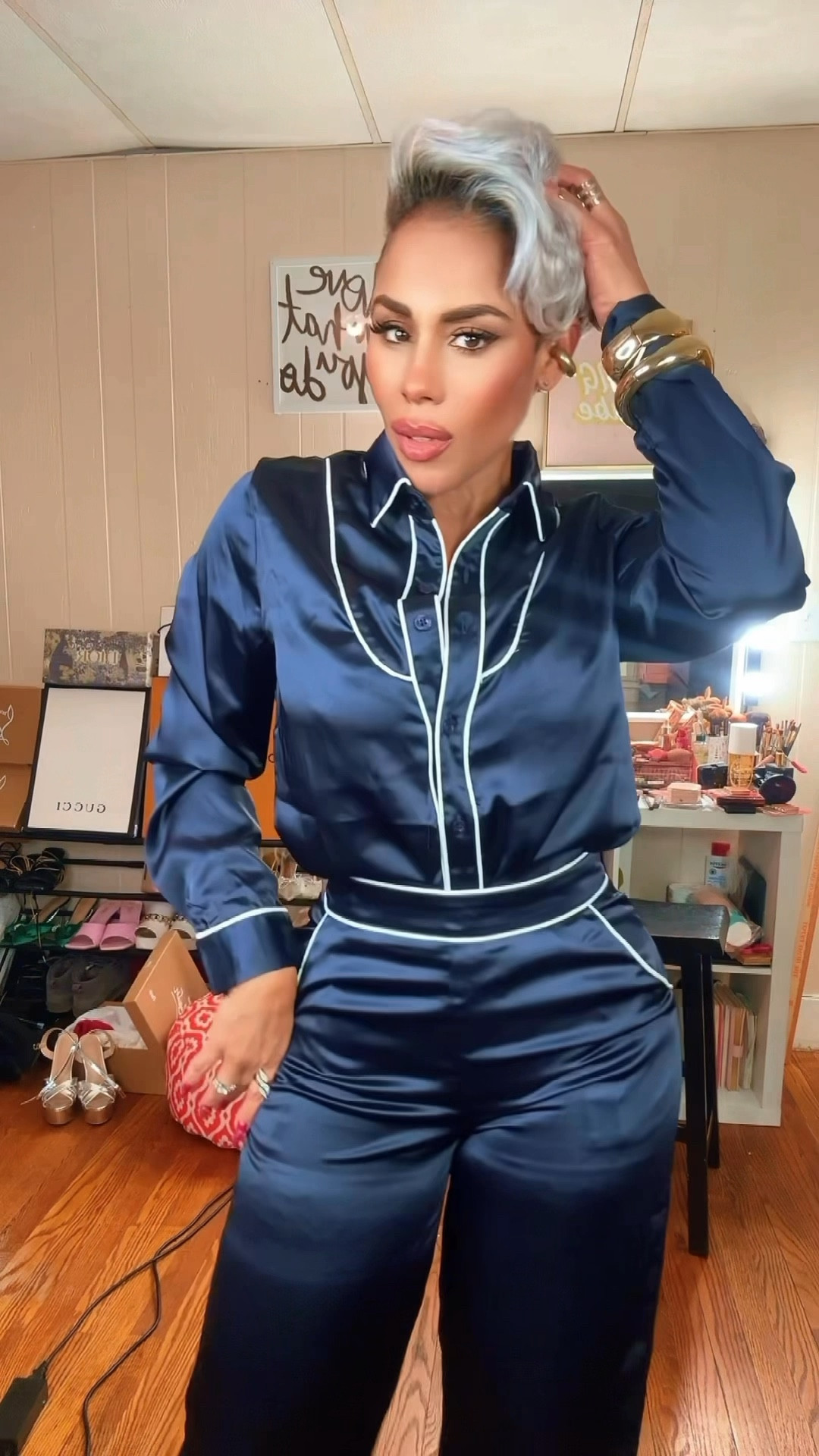 Timeless elegance meets modern sophistication in this stunning navy blue two-piece set. Perfect for any occasion where classic style is a must, this ensemble brings an effortless touch of refinement to your look.

#LTKVideo #LTKHoliday #LTKSeasonal
