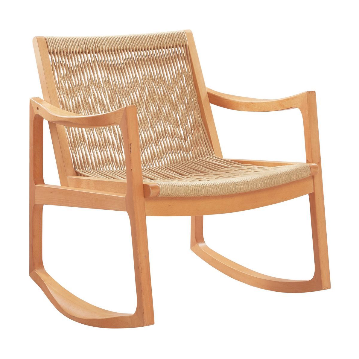 Roxby Modern Handwoven Rope Rocking Chair Natural - Linon | Target
