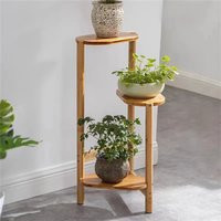 3 Tier Bamboo Corner Plant Stand - Indoor Flower Pot Shelf Display Holder for Home Garden | Cronjager