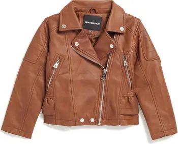 Kids' Faux Leather Ruffle Moto Jacket | Nordstrom
