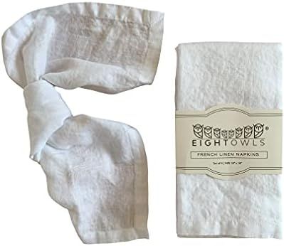 Eight Owls Linen Napkins –100% French Flax – Stonewashed Pure Linen Cloth Napkins - Size 18 Inch x 1 | Amazon (US)