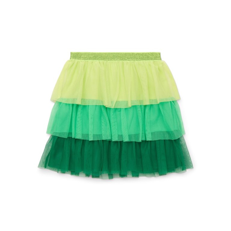 St. Patrick's Day Little Girls and Big Girls Tiered Mesh Skirt from Way to Celebrate, Sizes 4-18 | Walmart (US)