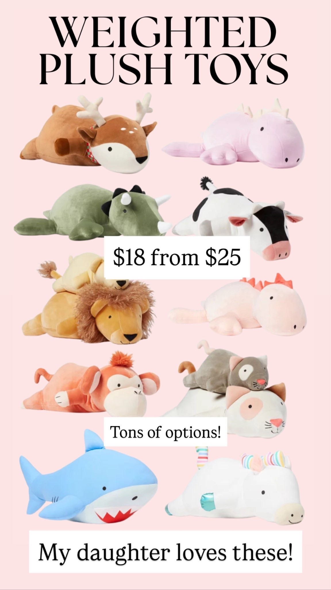 Weighted plush toys for kids! On sale for $18!!

#LTKGiftGuide #LTKHoliday #LTKSaleAlert