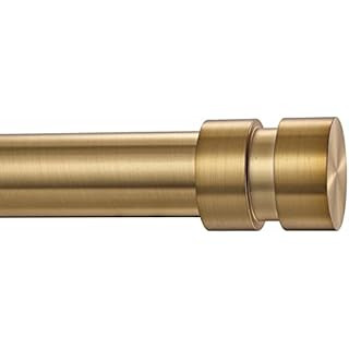 Ivilon Window Curtain Rod Decorative End Cap Design, 1 Inch Rod, 28 to 48 Inch. Warm Gold | Amazon (US)